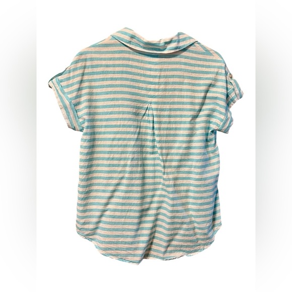 Liz Claiborne Striped Linen-Blend Shirt – Size Small - Picture 2 of 4